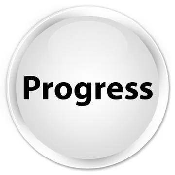 Progress premium white round button Stock Illustration