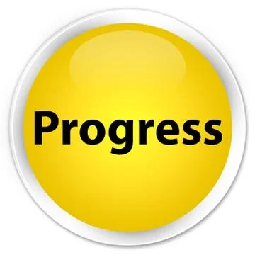 Progress premium yellow round button Stock Illustration