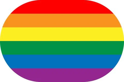 Progress Pride flag in flat oval design Stock Illustration