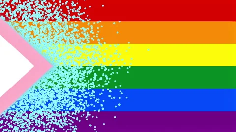 Progress Pride Flag LGBTQ Rainbow Ball Animation Stock Footage 276500468