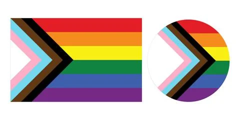 Progress pride flag New LGBTQ pride flag Stock Illustration