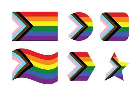 Progress pride flag New LGBTQ pride flag Stock Illustration