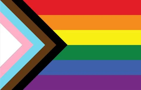 Progress pride flag New LGBTQ pride flag Stock Illustration