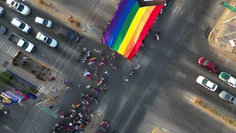 Progress Pride Flag. Pride month. activism, community and freedom Concept. Stock Footage 247187378