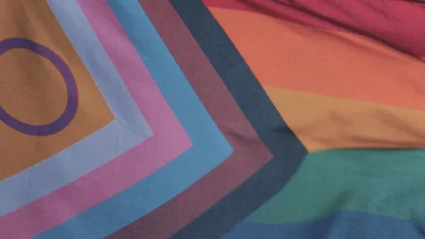 Progress Pride flag waving in breeze loopable Cinematic Background Footage 库存影片 326455490