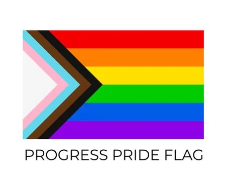 Progress Pride Rainbow Flags. Symbol of LGBT community. Vector flag sexual id Stock Illustration