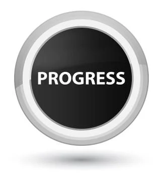 Progress prime black round button Stock Illustration