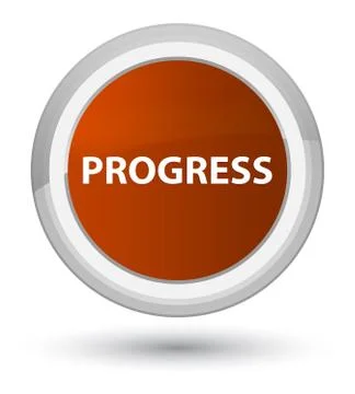Progress prime brown round button Stock Illustration
