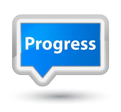 Progress prime cyan blue banner button Stock Illustration