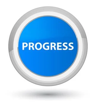 Progress prime cyan blue round button Stock Illustration
