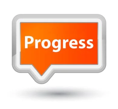 Progress prime orange banner button Stock Illustration