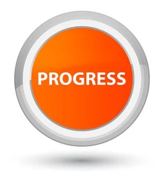 Progress prime orange round button Stock Illustration
