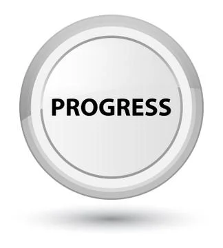 Progress prime white round button Stock Illustration