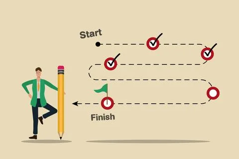 In progress projects, goal tracker Stock Illustration