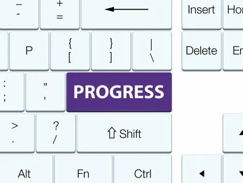 Progress purple keyboard button 스톡 일러스트