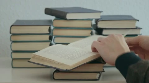 A progress of reading book Video stock 233564655