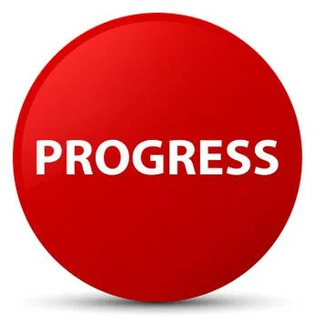 Progress red round button Stock Illustration