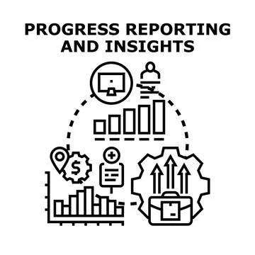 Progress reporting gaining business insights and analysis Stock Illustration