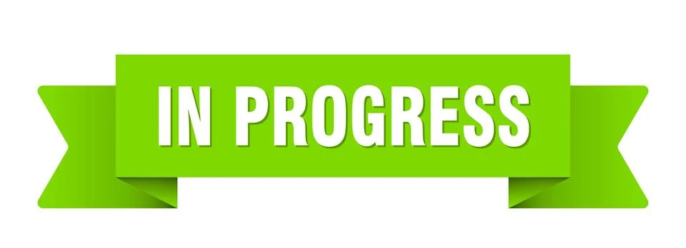 In progress ribbon isolated on transparent background. in progress ribbon Stock Illustration