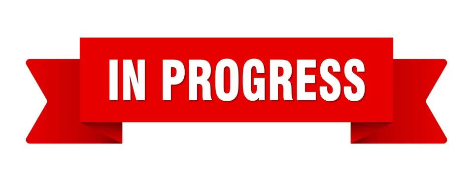 In progress ribbon isolated on transparent background. in progress ribbon Stock Illustration