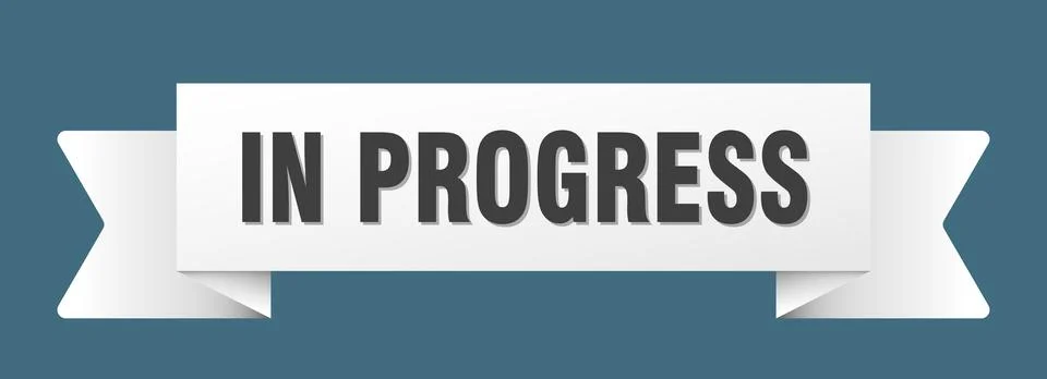 In progress ribbon isolated on transparent background. in progress ribbon Stock Illustration