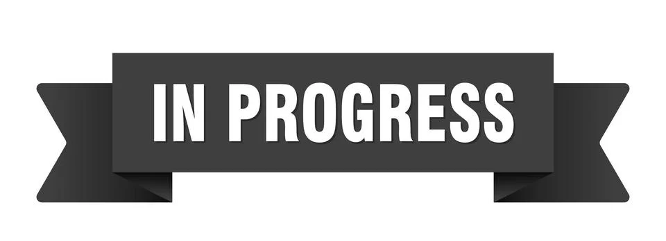 In progress ribbon isolated on transparent background. in progress ribbon Stock Illustration