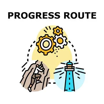 Progress route concept finding success and development path Stock Illustration