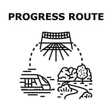 Progress route for development journey transportation Stock Illustration