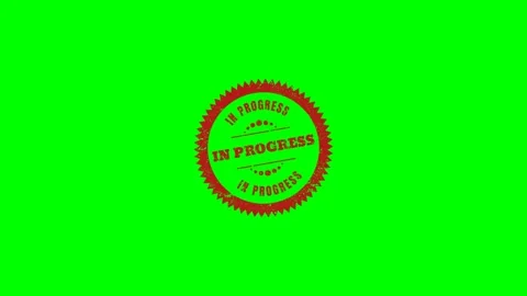 In Progress Rubber Stamp Green Screen Stock Footage 320276390