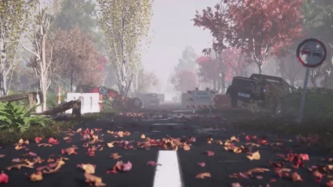 Progress on the ruined road and 4 seasons timelapse Stock-Footage 138182426
