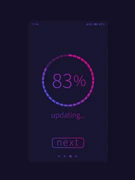 Progress screen, mobile interface, ui template Stock Illustration