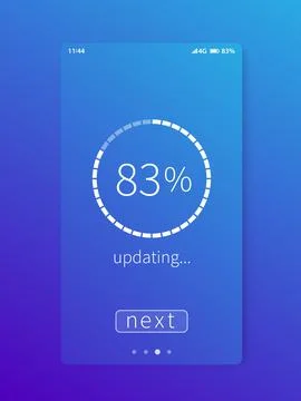 Progress screen, mobile interface, ui vector template Stock Illustration