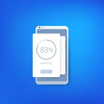 Progress screen, mobile interface, vector Stock Illustration