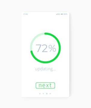 Progress screen, update, mobile interface, vector ui Illustrazione stock