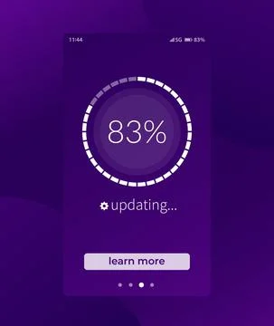 Progress screen, updating, mobile app interface Stock Illustration