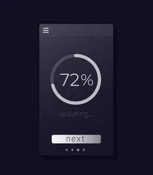 Progress screen, updating, mobile interface, vector ui Stock Illustration