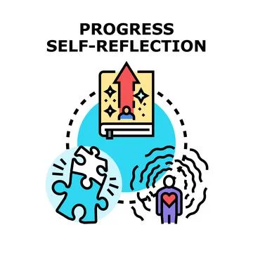 Progress self reflection concept illustrating personal growth 库存插图