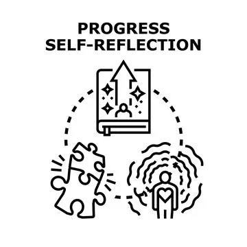 Progress self reflection concept illustrating personal growth Stock Illustration