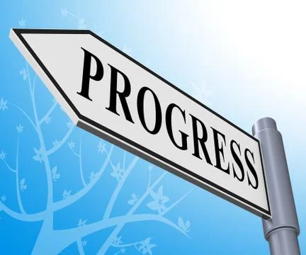 Progress Sign Representing Improvement Growth 3d Illustration Ilustración de archivo