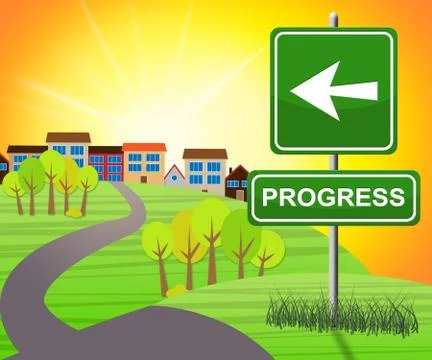 Progress Sign Shows Improvement Growth 3d Illustration Ilustración de archivo