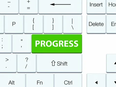 Progress soft green keyboard button Stock Illustration