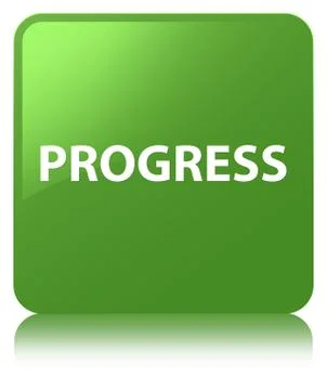 Progress soft green square button Stock Illustration