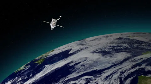 PROGRESS space shuttle in Earth orbit Stock Footage 35207736