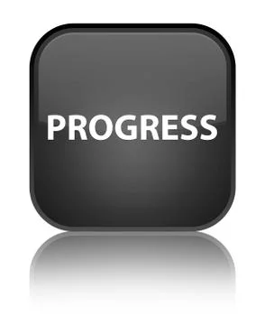 Progress special black square button Stock Illustration