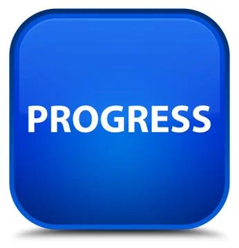 Progress special blue square button Stock Illustration
