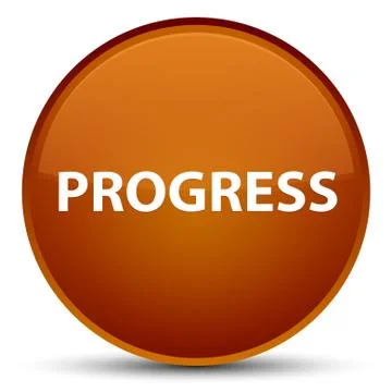 Progress special brown round button Stock Illustration