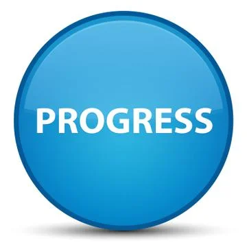 Progress special cyan blue round button Stock Illustration