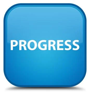 Progress special cyan blue square button Stock Illustration