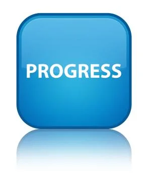 Progress special cyan blue square button Stock Illustration