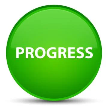 Progress special green round button Stock Illustration